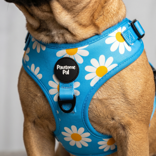 Blue Daisy Dog Harness