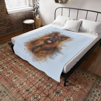 Watercolour Portrait Plush Fleece Blanket