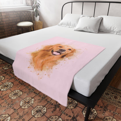 Watercolour Portrait Plush Fleece Blanket