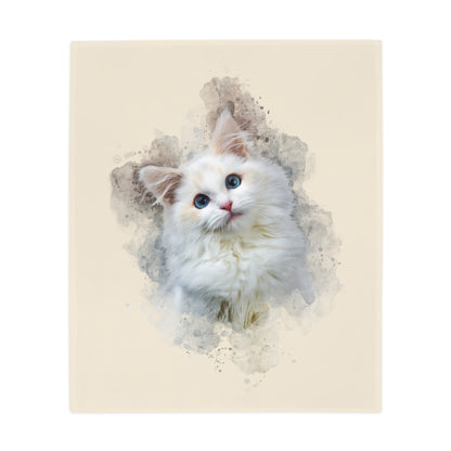 Watercolour Portrait Plush Fleece Blanket