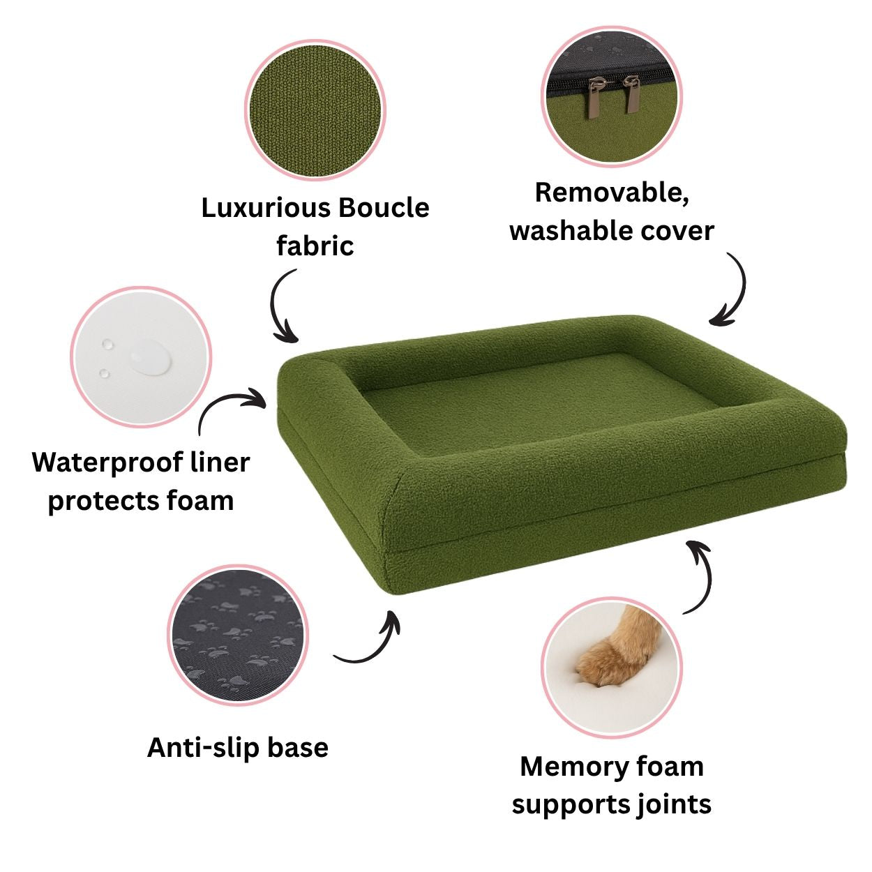 Premium Boucle Dog Bed